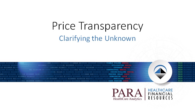 Price transparency – clarifying the unknown