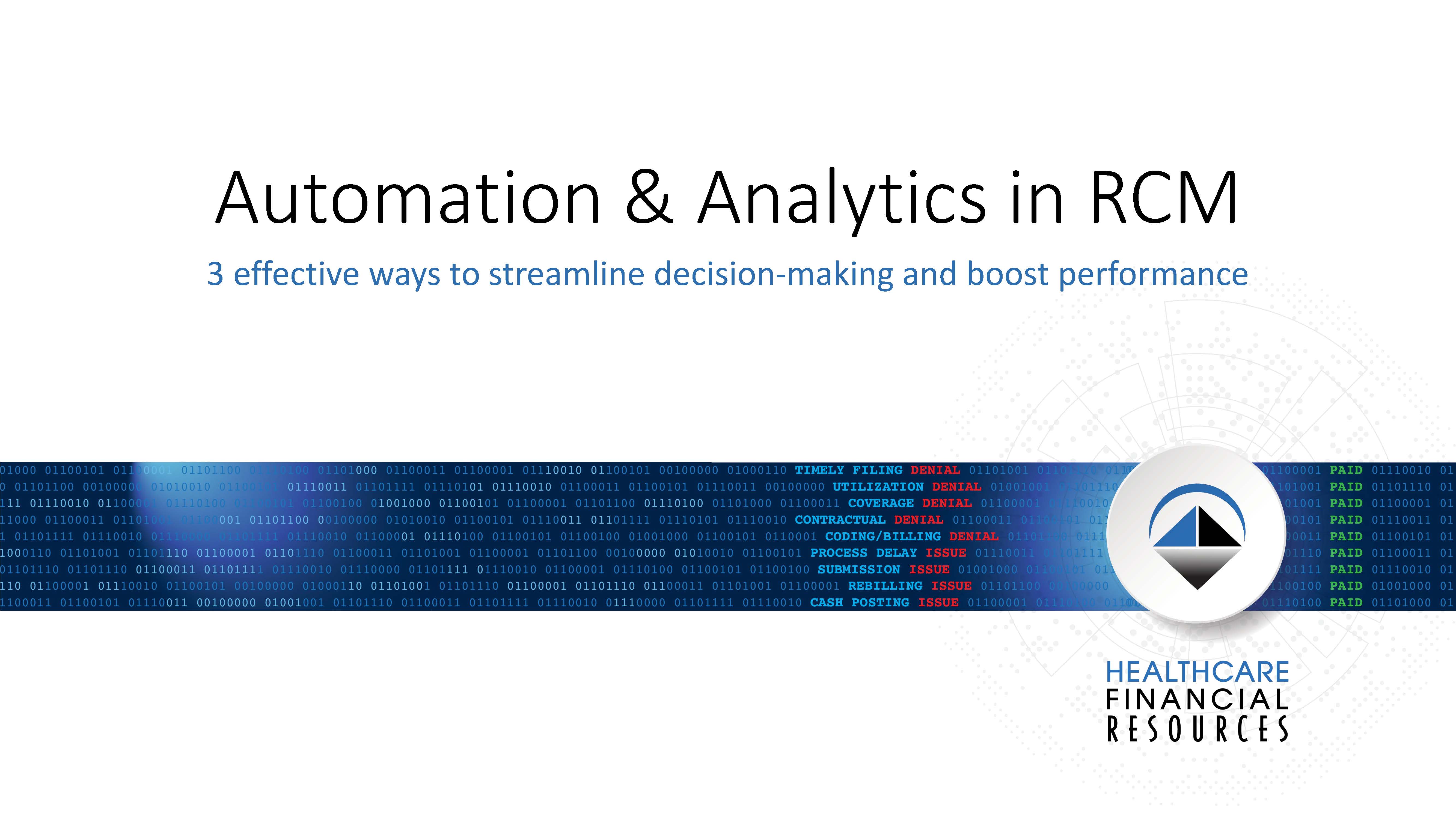 Automation & Analytics in RCM